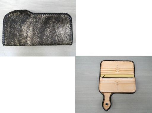 長財布 本革 横幅19.8×縦10.5×厚み4㎝ ブラウン系 毛皮 レザークラフト 苫小牧西店