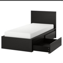 IKEA ダブルベッド 収納付 マットレス付
