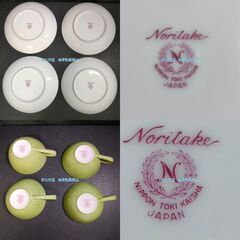 Noritake ティーカップ＆ソーサー 金彩 ローズ 4客セット 1955年 昭和レトロの画像