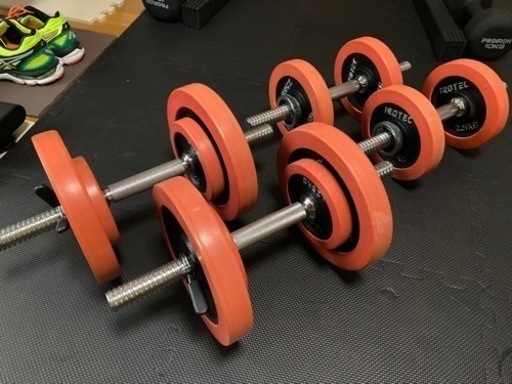 アイロテック ラバー付きダンベル 40kgセット+追加シャフト2本