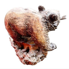 特大 木彫り 熊 置物 インテリア 1980年製 ヴィンテージ 骨董 手渡し