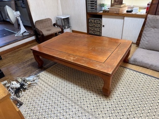 カリモク　テーブル　座卓　ローテーブル　一枚板