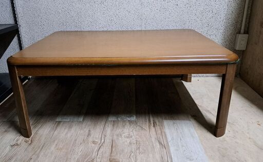 滝口木材 サンコー 家具調こたつ 長方形 コタツ 炬燵 2017年製 幅105cm×奥行75cm×高さ36cm、41cm