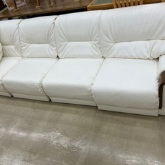 ホワイトソファ 4人掛け 4人掛けワイドカウチソファ(ホワイト/ブラック/プレミアムブラウン