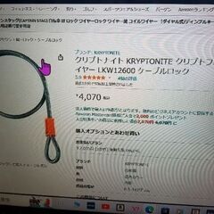 ケーブルロック　クリプトナイト(残数1個)の画像
