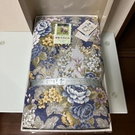 羊毛布団　羊毛(混)布団　シングル掛け布団　ペイズリー柄 日本製　新品未使用
