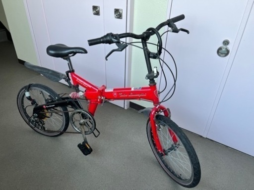 折りたたみ自転車　赤