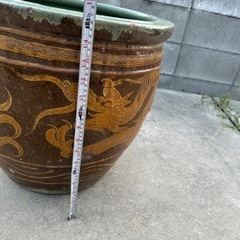金魚鉢 メダカ鉢 龍四石 骨董品 100年前の壺 詳細不明