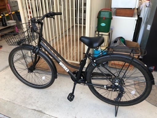 WONKA 27型 6段変速 マットブラック 太タイヤ 通学通勤に❗️
