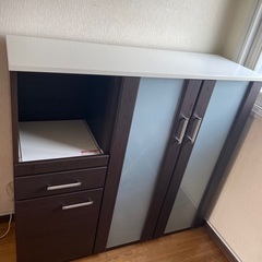 ニトリ　食器棚　レンジボード　カップボード　120cm