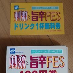 刺激と旨辛FESの400円券42枚(16800円分)とドリンク券