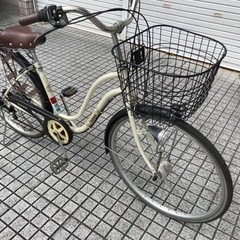 【26インチ自転車】6段変速　LEDオートライト付　強化リヤキャリア使用　鍵新品❗️スペアキーあり　若林自転車　膳所店　SALE中❗️の画像