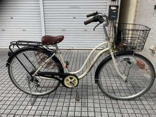 【26インチ自転車】6段変速　LEDオートライト付　強化リヤキャリア使用　鍵新品❗️スペアキーあり　若林自転車　膳所店　SALE中❗️