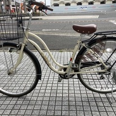 【26インチ自転車】6段変速　LEDオートライト付　強化リヤキャリア使用　鍵新品❗️スペアキーあり　若林自転車　膳所店　SALE中❗️の画像