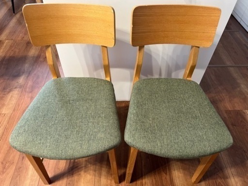 Francfranc ダイニングチェア　2脚セット　木製　北欧　グリーン