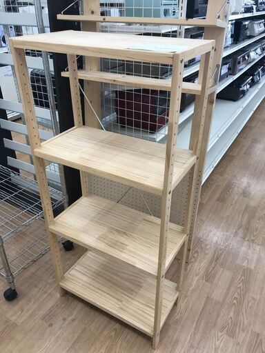 ★ジモティ割あり★  木製ラック ナチュラル H126×W57×D30 クリーニング済み KJ3005