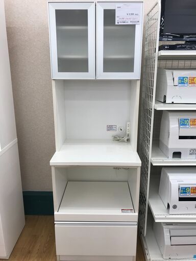 ★ジモティ割あり★  食器棚 白 H180×W60×D51 クリーニング済み KJ3006