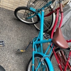 ミニベロ　自転車　使用感、傷あり　水色の画像