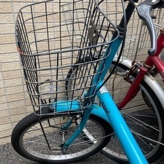 ミニベロ　自転車　使用感、傷あり　水色の画像
