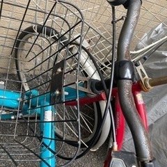 ミニベロ　自転車　使用感、傷あり　水色の画像