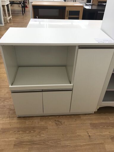★ジモティ割あり★  レンジ台 白 H90×W90×D40 クリーニング済み KJ3008