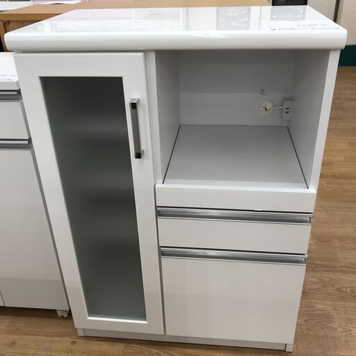 ★ジモティ割あり★  レンジ台 白 H97×W70×D50 クリーニング済み KJ3012