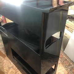 極上品 輪島塗 作家物 在銘有 白峯作 本金 飾棚 黒漆 116×38×123cmおおよその画像