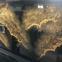 極上品 輪島塗 作家物 在銘有 白峯作 本金 飾棚 黒漆 116×38×123cmおおよその画像