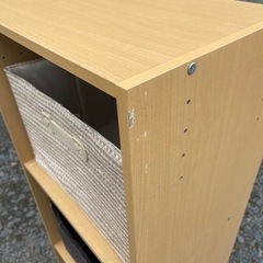 【受渡予定者決定】中古カラーボックス（薄い木目）の画像