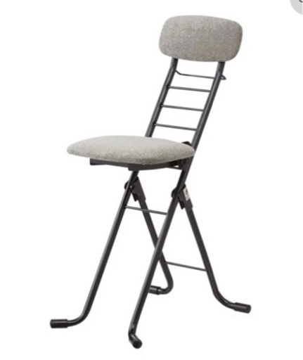 高さが変えられる　折りたたみチェア　クッション入りサポートチェアグレー