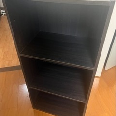 【無料】3段カラーボックス　ブラックの画像