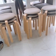 椅子 おしゃれ 丸椅子 チェア 木目　熊本リサイクルショップenの画像