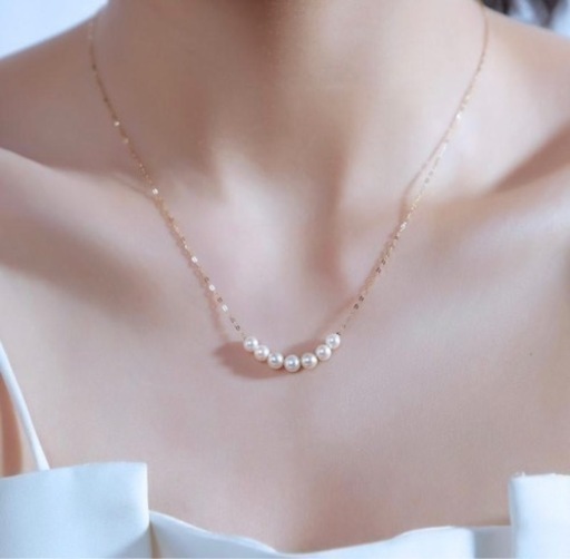 K18あこやベビーパール・スルーネックレス