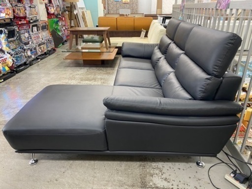 【愛品館 江戸川店】フェイクレザー3Pカウチソファ ID:156-019338-007