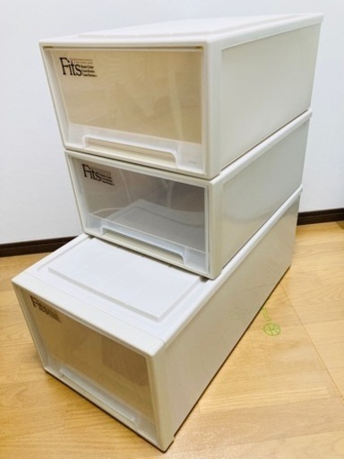 Fits  天馬　衣装ケース　3点セット　ポリプロピレン　カプチーノカラー　フィッツ