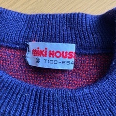 miki house ★ ワッペンニット　100cmの画像