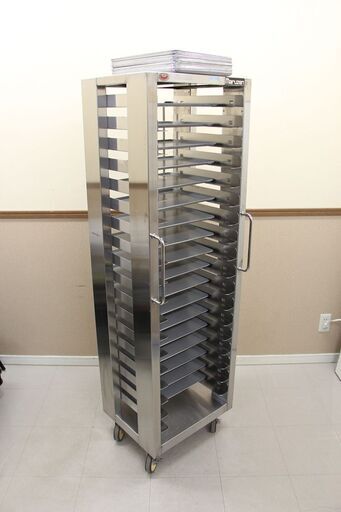 【引取歓迎】マルゼン ステンレス パン ラック カート 厨房 業務用 バット付き 予備18枚 パン屋 什器②【送料要見積】 (J1298knxY)