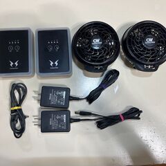 空調服用ファン【cooling wear】 バッテリーx2 充電器x2 ケーブルフルセットの画像