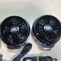 空調服用ファン【cooling wear】 バッテリーx2 充電器x2 ケーブルフルセットの画像
