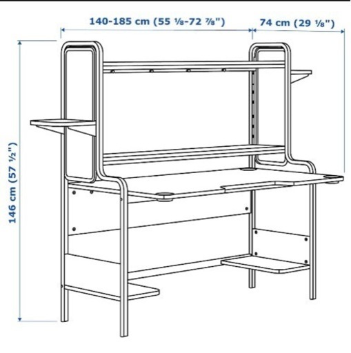 【人気】IKEAゲーミングデスク 定価3.5万 FREDDE フレッデ　デスクチェア付き　　