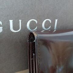 GUCCI　グッチ　財布　エナメル　ブラウンの画像