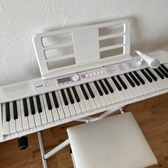 スタンド・椅子付　CASIO Casiotone 光ナビゲーション キーボード 61鍵盤 LK-315 マイク付き　電子ピアノの画像