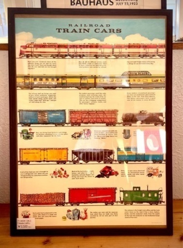 【フレーム付】アートポスター ポスター “TRAIN CARS”