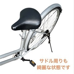 ママチャリ 27インチ シルバー 自転車 NO.445の画像