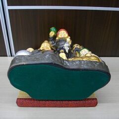 七福神 置物 横幅34×奥行26×高さ36.7㎝ 縁起物 開運 招福 インテリア 台座付き 苫小牧西店の画像