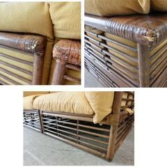 カサブランカ/CASABLANCA ラタン ソファ 2人掛け イエロー カデンザ