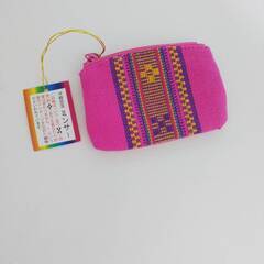 沖縄ミンサー織　コインケース　ピンク