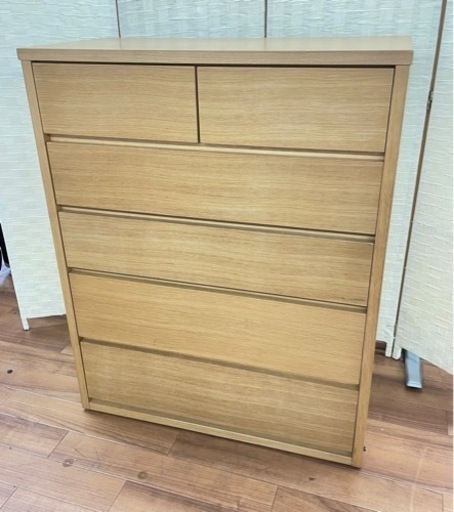 【大幅値下げ！！】埼P◇iDC大塚家具 ミドルチェスト イナフ 80 オーク 収納家具 ウッドチェスト タンス