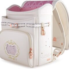 【新品】新作 ランドセル 女の子 キャッスル 高級 大容量 軽量 6年保証 全国送料無料 スクールバック 小学生通学カバン ホワイトの画像