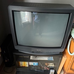 SHARP25インチ　ブラウン管テレビ&テレビ台の画像